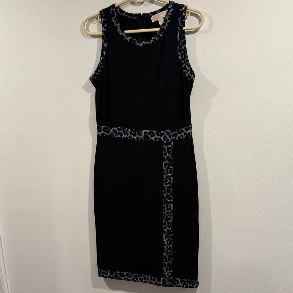 Michael Kors Black Dress with Leopard Accents